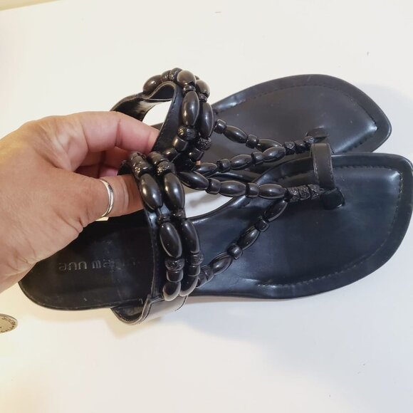 Ann Marino Black Sandals Size 7 - Picture 8 of 9
